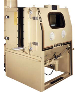 This pass-through cabinet simplifies the handling and finishing of metal or glass plates